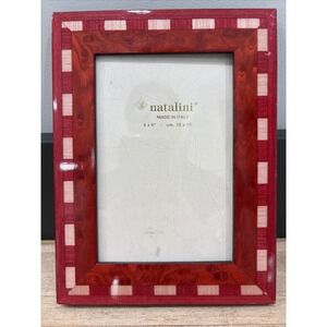 Natalini Picture Frame 4x6" Hand Made Italy Red Wood Marquetry
